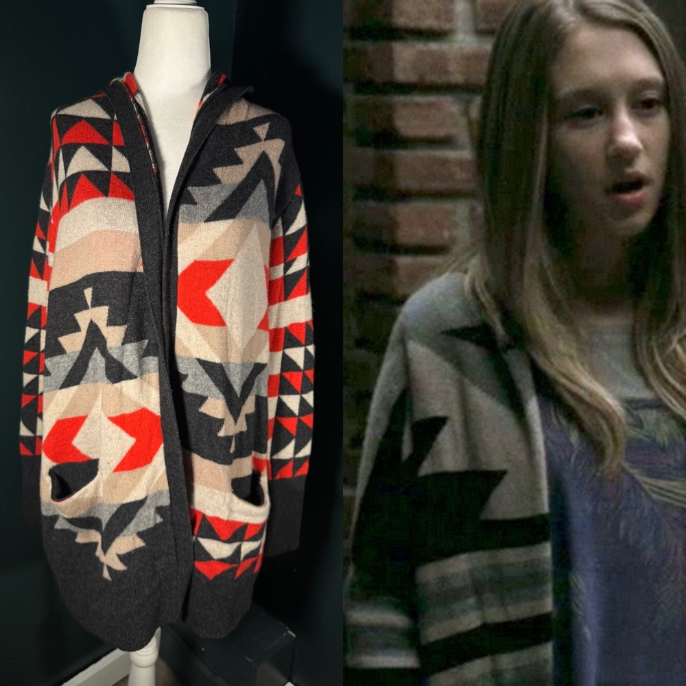 Joie • Syrah Varia Southwestern Hooded Open Cardigan ASO Violet Harmon S